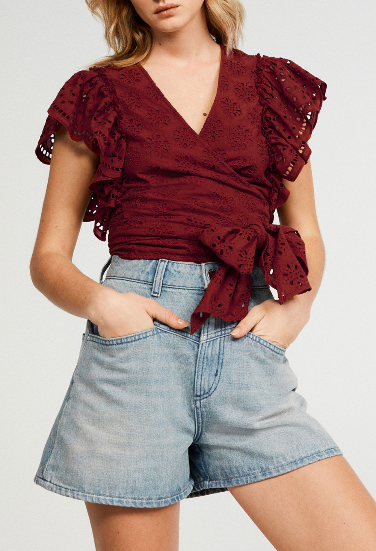 Organic cotton wrapover top