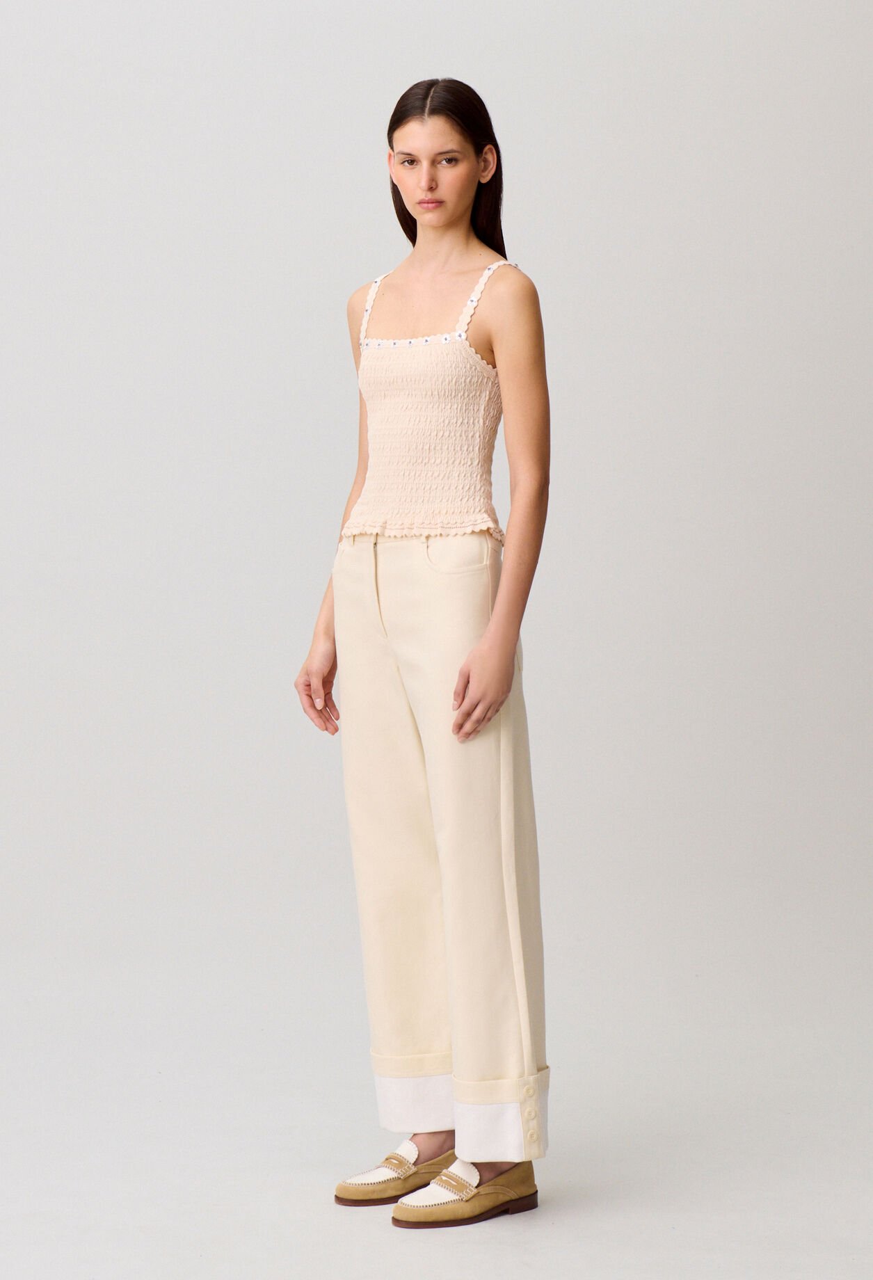 Floral embroidered top