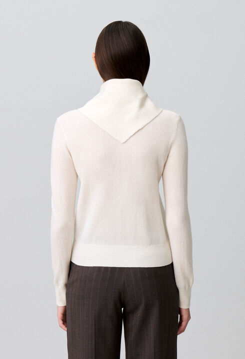 Knit jumper with removable scarf