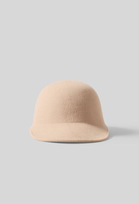 Camel wool felt cap