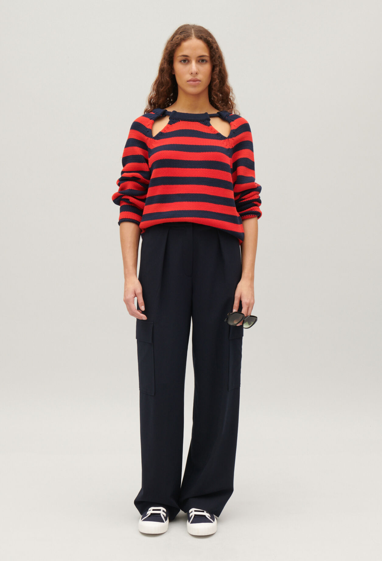 Two-tone striped jumper