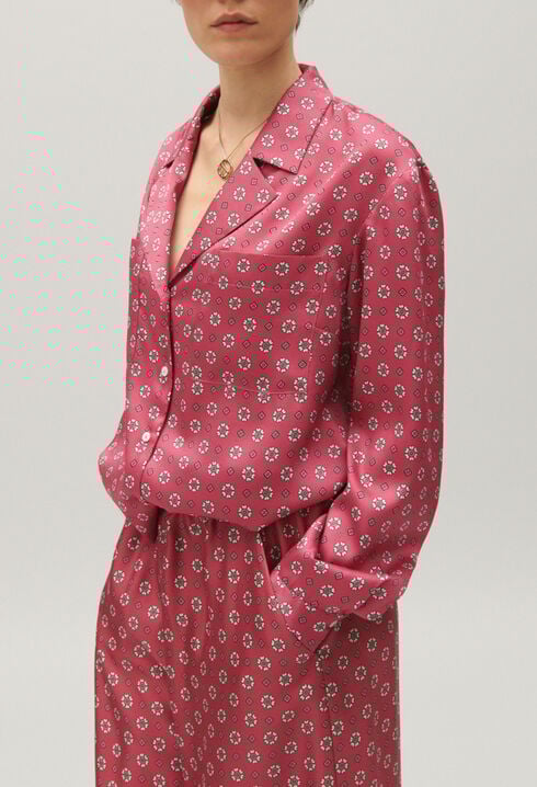 Printed satin shirt
