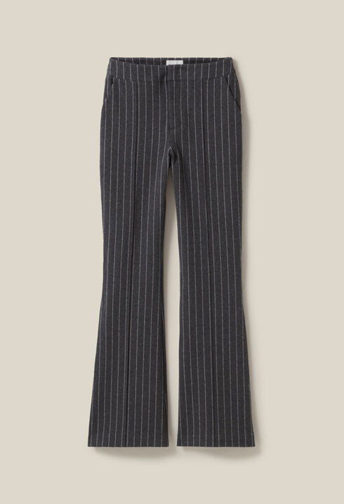 Striped flared trousers