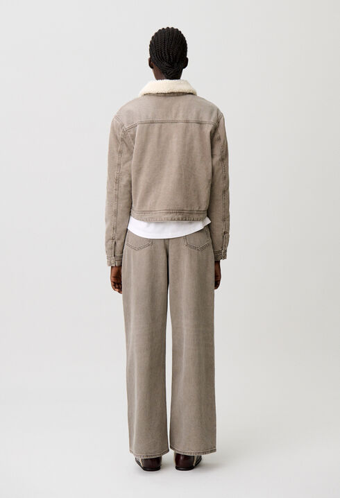 Denim Jacket with Faux Fur